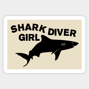 Shark diver girl Sticker